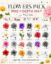 EufyMake 🌸 · 12 Geburtsblumen + 12 Depth Maps · 300 DPI 